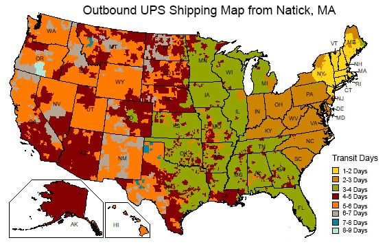 UPS Shipping Map